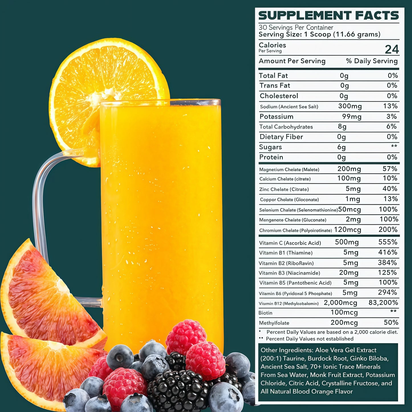 Optimize Minerals Multi Mineral Daily Formula – Magnesium, Electrolytes & Trace Mineral Supplement Powder - Gluten Free Vitamins Drink - Mixed Berry, 30 Servings